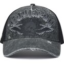 kepure-islenkta-pilka-snapback-flaming-gothic-skull-washed-ed-hardy