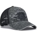 kepure-islenkta-pilka-snapback-flaming-gothic-skull-washed-ed-hardy