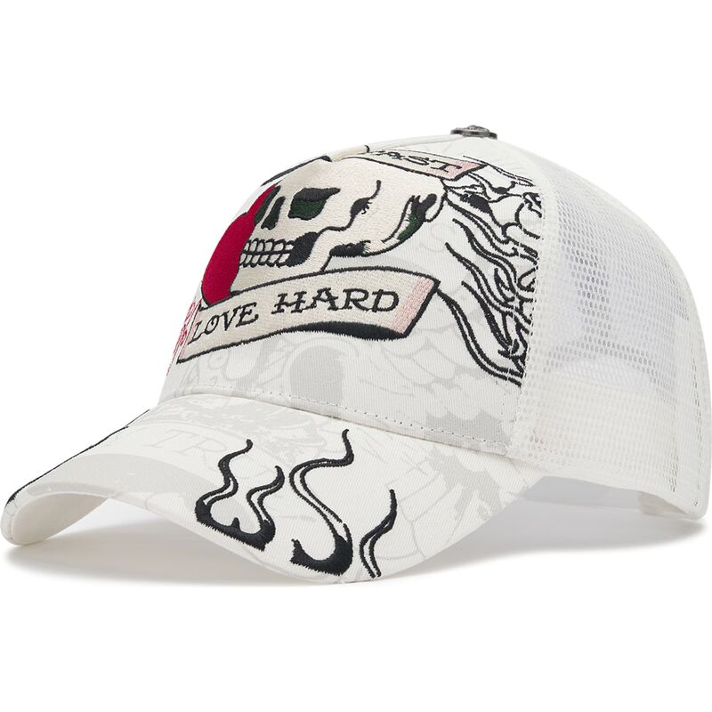 kepure-islenkta-balta-snapback-live-fast-love-hard-ed-hardy