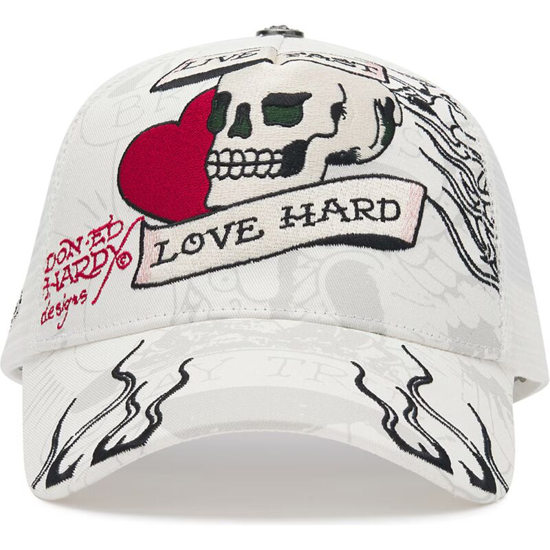 kepure-islenkta-balta-snapback-live-fast-love-hard-ed-hardy