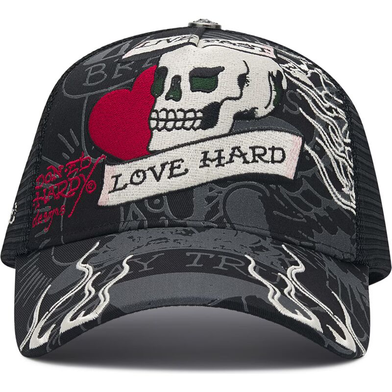 kepure-islenkta-juoda-snapback-live-fast-love-hard-ed-hardy