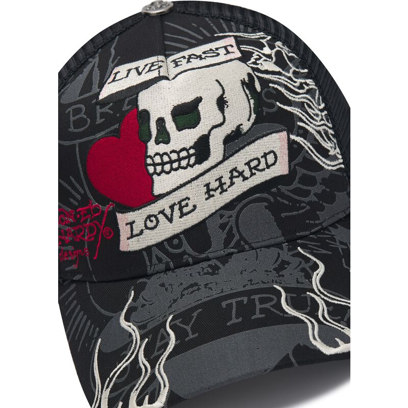 kepure-islenkta-juoda-snapback-live-fast-love-hard-ed-hardy
