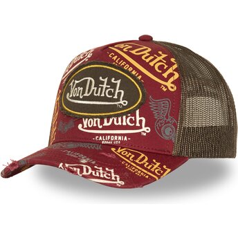 Kepurė išlenkta raudona snapback CAFE13 Von Dutch