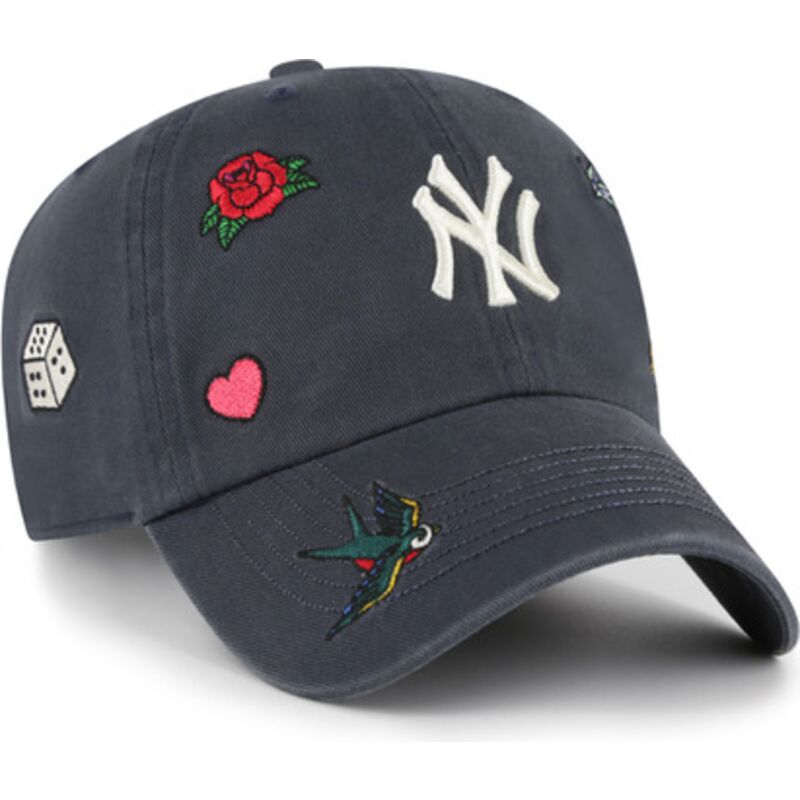 kepure-islenkta-tamsiai-melyna-reguliuojamas-clean-up-multi-scatter-new-york-yankees-mlb-47-brand