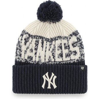 Kepurė su bumbulu tamsiai mėlyna Bone Chill Cuff Knit New York Yankees MLB 47 Brand