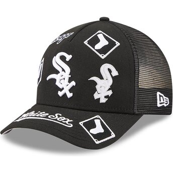 Kepurė išlenkta juoda snapback 9FORTY M-Crown A Frame All Over Chicago White Sox MLB New Era