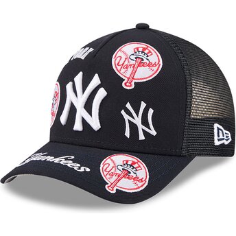 Kepurė išlenkta tamsiai mėlyna snapback 9FORTY M-Crown A Frame All Over New York Yankees MLB New Era