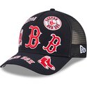 kepure-islenkta-tamsiai-melyna-snapback-9forty-m-crown-a-frame-all-over-boston-red-sox-mlb-new-era