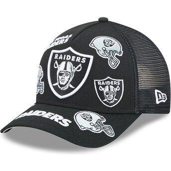 Kepurė išlenkta juoda snapback 9FORTY M-Crown A Frame All Over Las Vegas Raiders NFL New Era