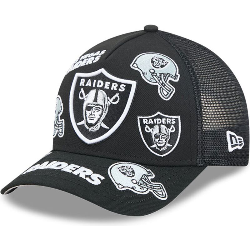 kepure-islenkta-juoda-snapback-9forty-m-crown-a-frame-all-over-las-vegas-raiders-nfl-new-era