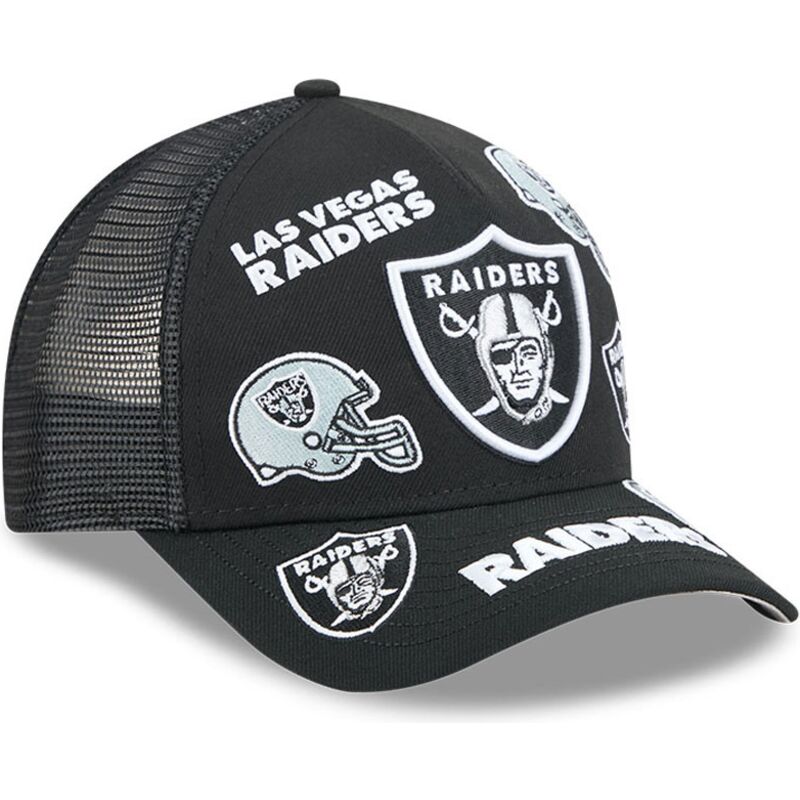 kepure-islenkta-juoda-snapback-9forty-m-crown-a-frame-all-over-las-vegas-raiders-nfl-new-era