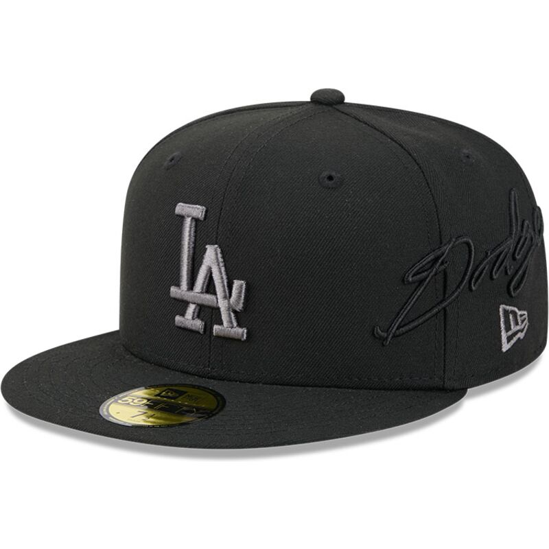 kepure-plokscia-juoda-priglundanti-59fifty-side-script-los-angeles-dodgers-mlb-new-era