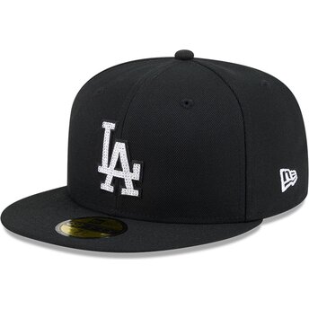 Kepurė plokščia juoda priglundanti 59FIFTY Rhinestone Los Angeles Dodgers MLB New Era