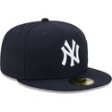 kepure-plokscia-tamsiai-melyna-priglundanti-59fifty-side-script-new-york-yankees-mlb-new-era