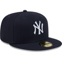 kepure-plokscia-tamsiai-melyna-priglundanti-59fifty-rhinestone-badge-new-york-yankees-mlb-new-era