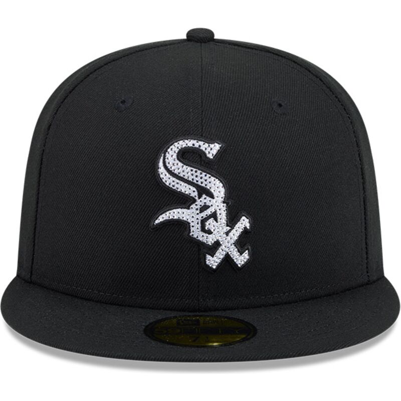 kepure-plokscia-juoda-priglundanti-59fifty-rhinestone-badge-chicago-white-sox-mlb-new-era