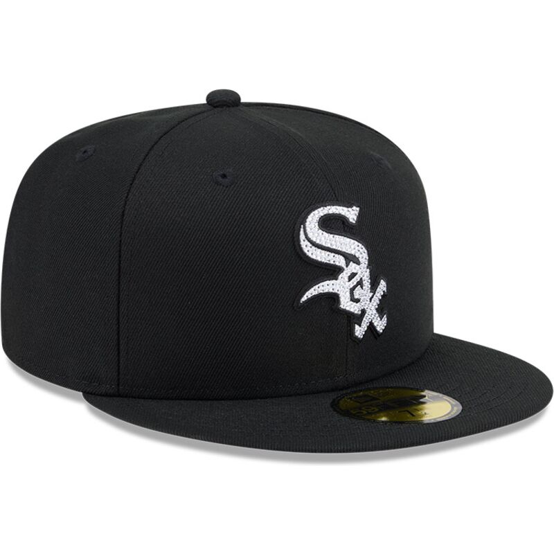 kepure-plokscia-juoda-priglundanti-59fifty-rhinestone-badge-chicago-white-sox-mlb-new-era