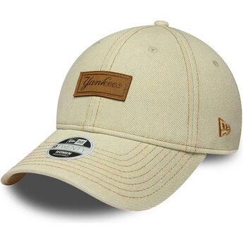 Kepurė išlenkta smėlio reguliuojamas 9TWENTY Denim New York Yankees MLB New Era