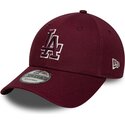 kepure-islenkta-raudona-reguliuojamas-9forty-team-outline-los-angeles-dodgers-mlb-new-era