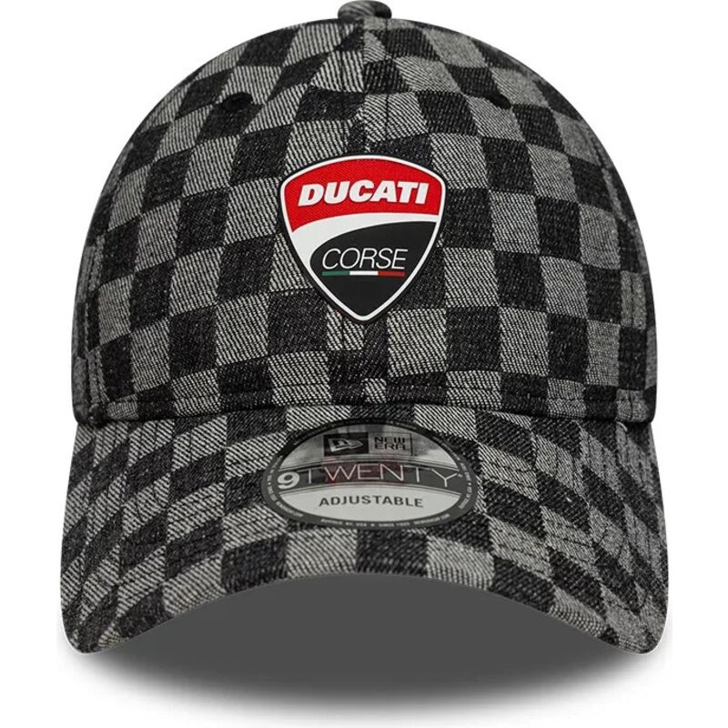 kepure-islenkta-juoda-reguliuojamas-9twenty-check-ducati-motor-motogp-new-era