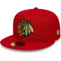 kepure-plokscia-raudona-priglundanti-59fifty-basic-chicago-blackhawks-nhl-new-era
