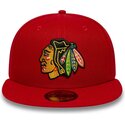 kepure-plokscia-raudona-priglundanti-59fifty-basic-chicago-blackhawks-nhl-new-era