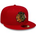kepure-plokscia-raudona-priglundanti-59fifty-basic-chicago-blackhawks-nhl-new-era