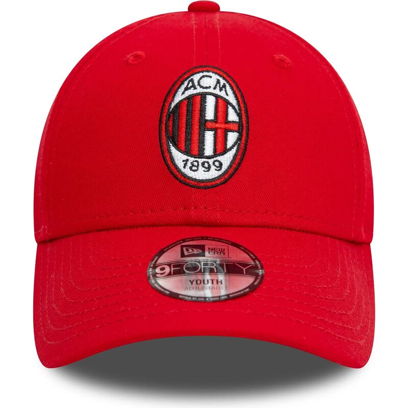 kepure-islenkta-raudona-reguliuojamas-vaikams-9forty-core-ac-milan-serie-a-new-era