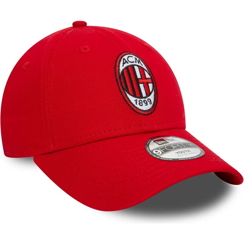 kepure-islenkta-raudona-reguliuojamas-vaikams-9forty-core-ac-milan-serie-a-new-era