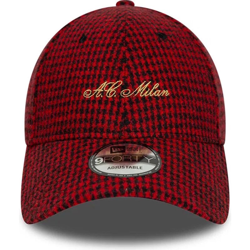 kepure-islenkta-raudona-reguliuojamas-9forty-houndstooth-ac-milan-serie-a-new-era