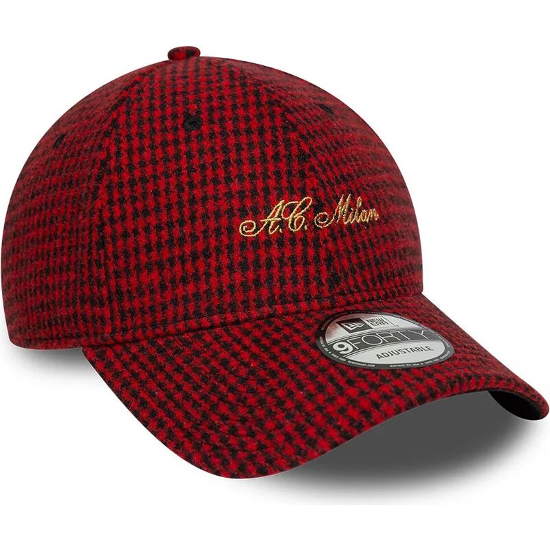 kepure-islenkta-raudona-reguliuojamas-9forty-houndstooth-ac-milan-serie-a-new-era