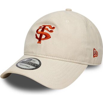 Kepurė išlenkta smėlio reguliuojamas 9TWENTY Faux Suede Stade Toulousain Top 14 New Era