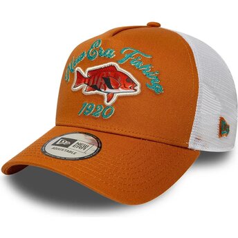 Kepurė išlenkta oranžinė snapback A Frame Fishing New Era