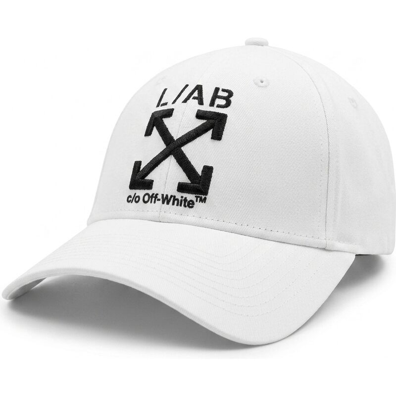kepure-islenkta-balta-reguliuojamas-clamp-arrows-twill-l-ab-c-o-off-white