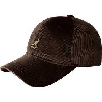 Kepurė išlenkta ruda reguliuojamas Cord Baseball Kangol