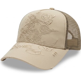 Kepurė išlenkta chaki snapback Outline Ed Hardy
