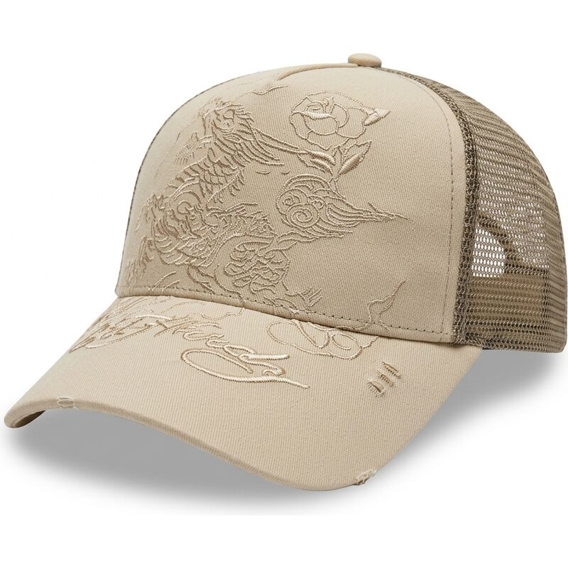 kepure-islenkta-chaki-snapback-outline-ed-hardy