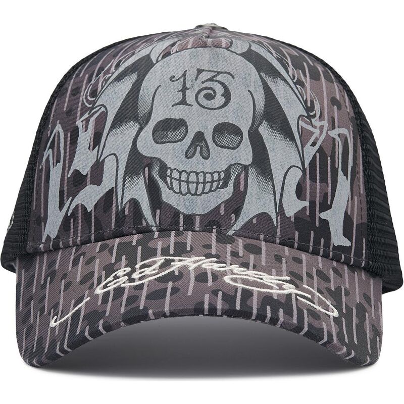 kepure-islenkta-juoda-snapback-13-skull-ed-hardy