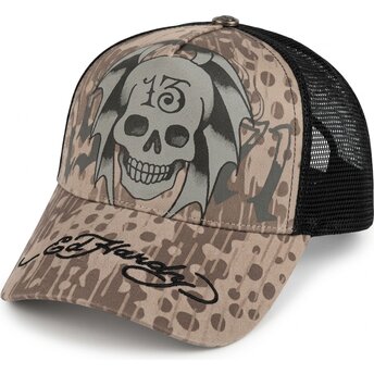 Kepurė išlenkta pilka snapback 13 Skull Ed Hardy
