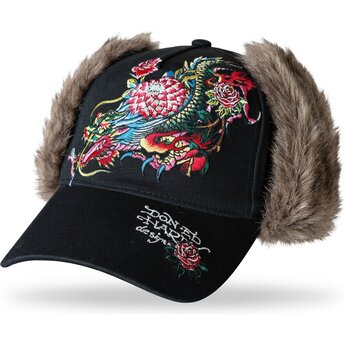 Kepurė išlenkta juoda priglundanti Crawling Trapper Ed Hardy