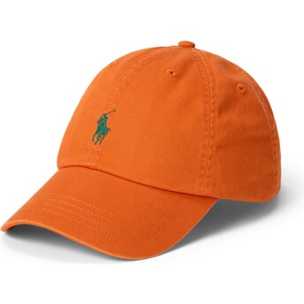 Kepurė išlenkta oranžinė reguliuojamas Cotton Chino Classic Sport Polo Ralph Lauren