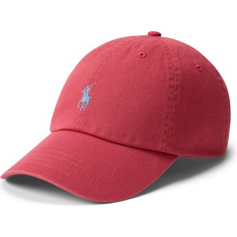 Kepurė išlenkta raudona reguliuojamas Cotton Chino Classic Sport Polo Ralph Lauren