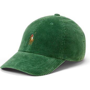 Kepurė išlenkta žalia reguliuojamas Corduroy Polo Ralph Lauren