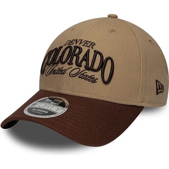 Kepurė išlenkta ruda reguliuojamas 9FORTY M-Crown Wordmark Denver Colorado New Era
