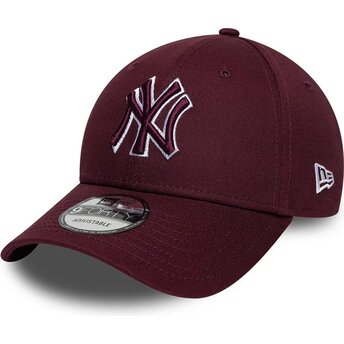 Kepurė išlenkta raudona reguliuojamas 9FORTY Team Outline New York Yankees MLB New Era