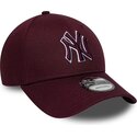 kepure-islenkta-raudona-reguliuojamas-9forty-team-outline-new-york-yankees-mlb-new-era