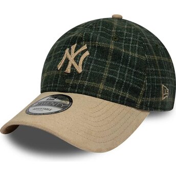 Kepurė išlenkta žalia reguliuojamas 9TWENTY Mix Check New York Yankees MLB New Era
