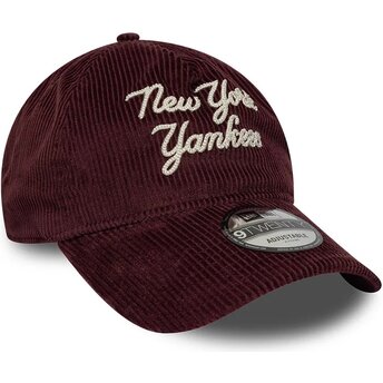 Kepurė išlenkta raudona reguliuojamas 9TWENTY A Frame Cord Script New York Yankees MLB New Era