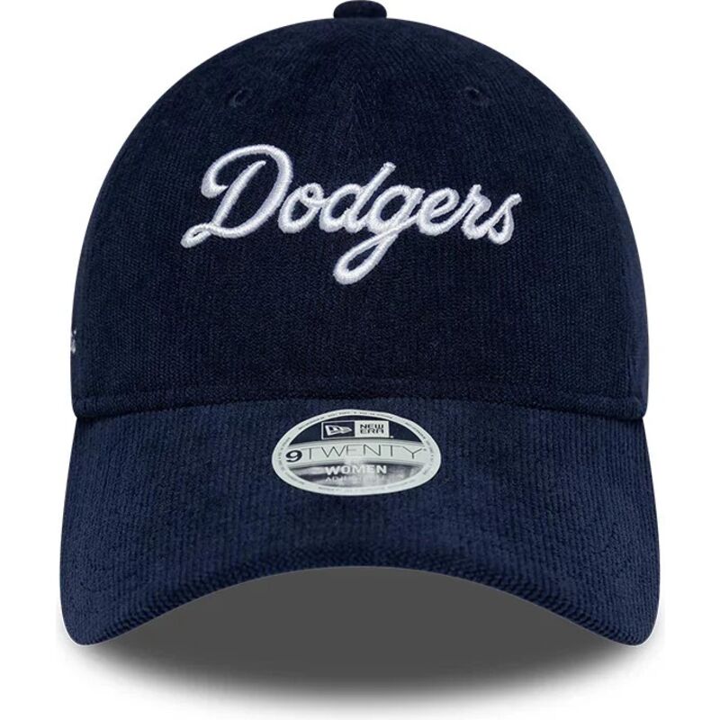 kepure-islenkta-tamsiai-melyna-reguliuojamas-9twenty-cord-script-los-angeles-dodgers-mlb-new-era