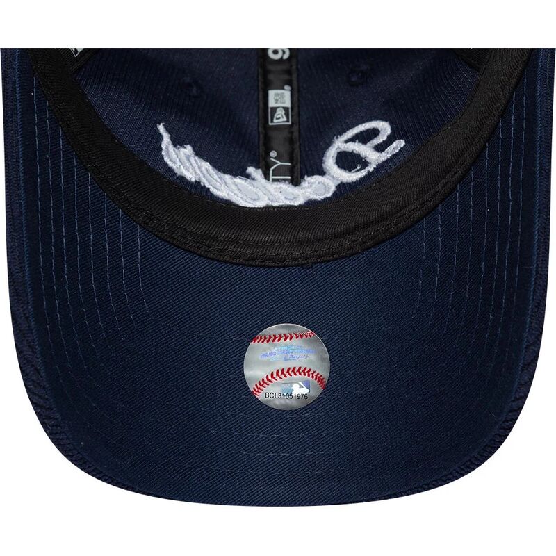 kepure-islenkta-tamsiai-melyna-reguliuojamas-9twenty-cord-script-los-angeles-dodgers-mlb-new-era